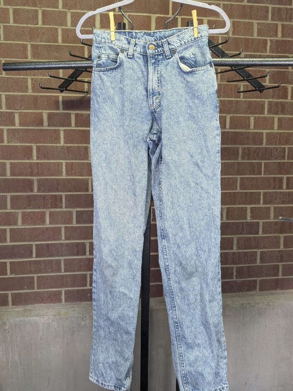 Vintage Britannia Acid Wash Jeans W29 L34 High Rise Made in USA 80s 90s Cotton